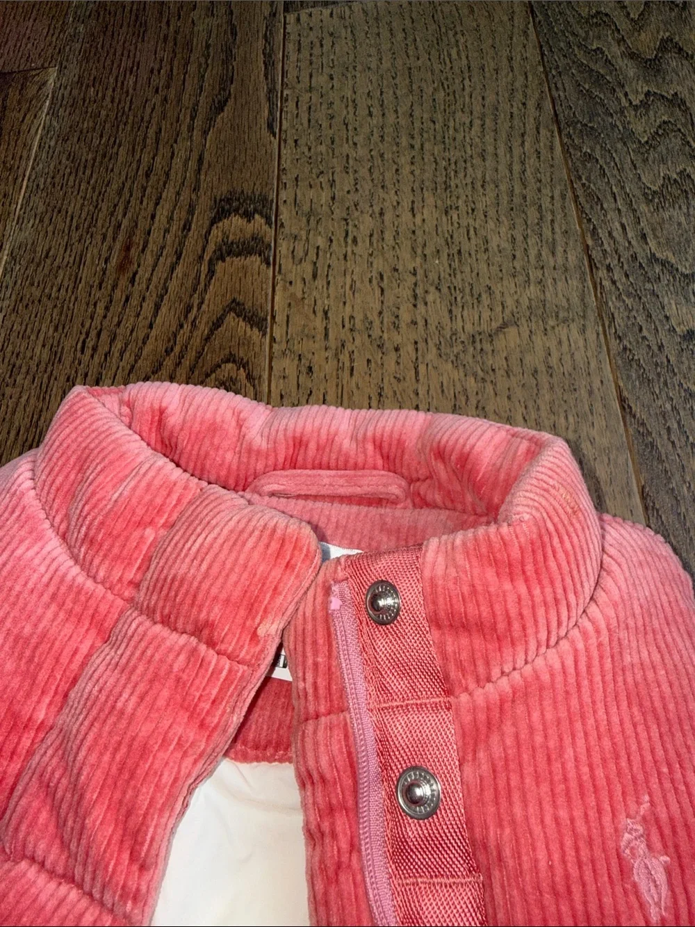 Ralph Lauren Coral Pink Corduroy Quilted Puffer Vest 9-12 months baby 1 year
